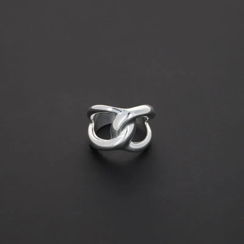 Secret de Cuir N°1101 bague entrelacée plaqué argent