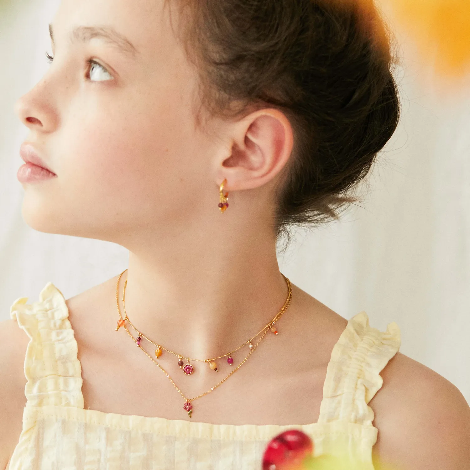 Elise Tsikis Selia collier femme orange perles jade