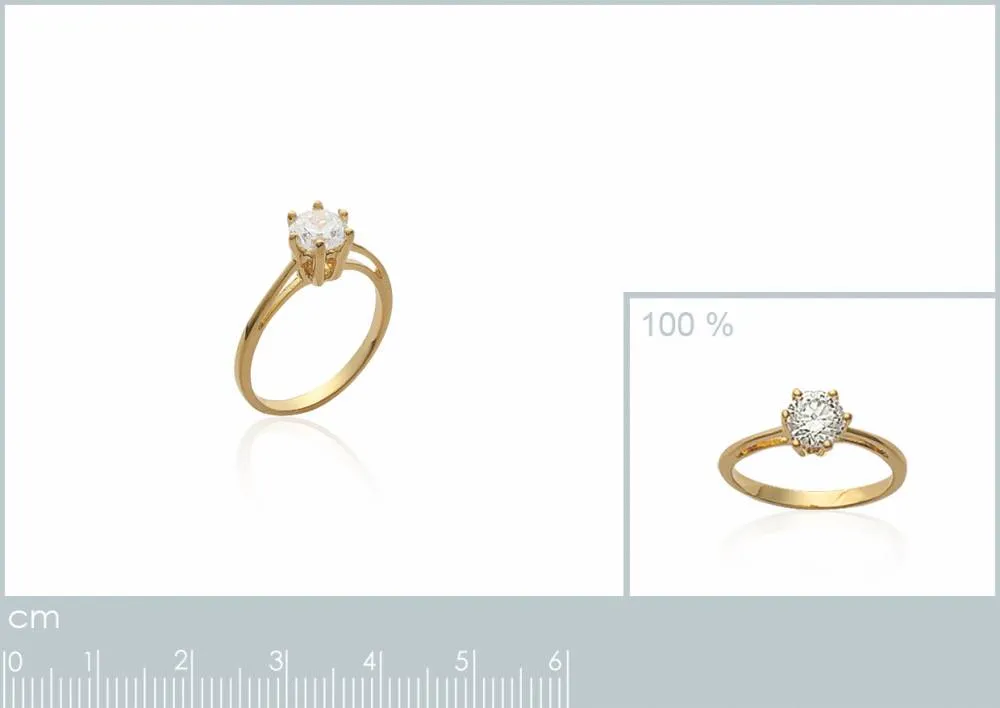 Oriana France Clésia bague solitaire plaqué or diamant synthétique