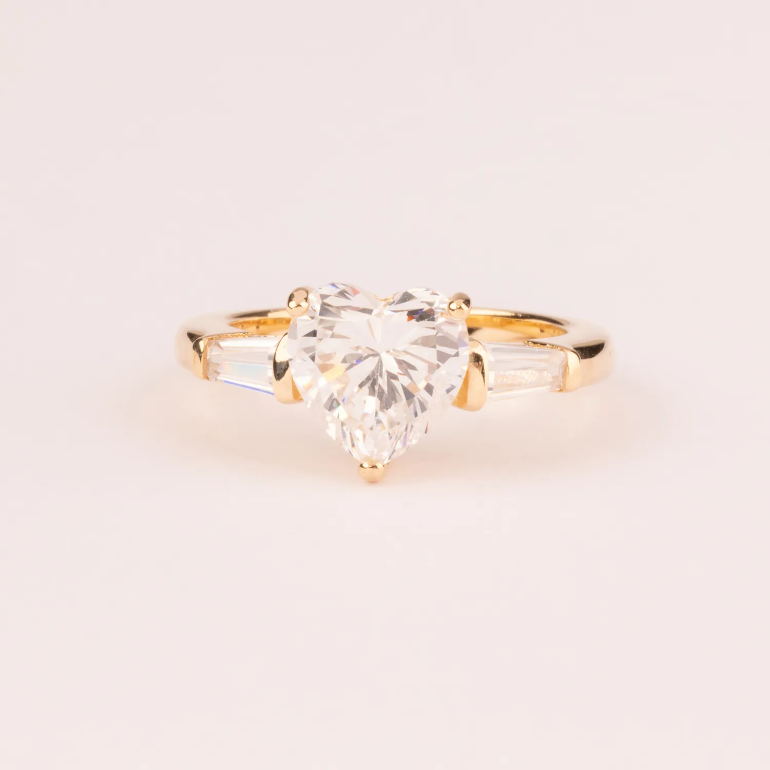 Ultima Edizione bague solitaire coeur baguettes