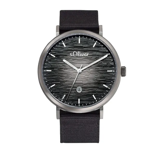 s.Oliver montre homme cuir gris quartz