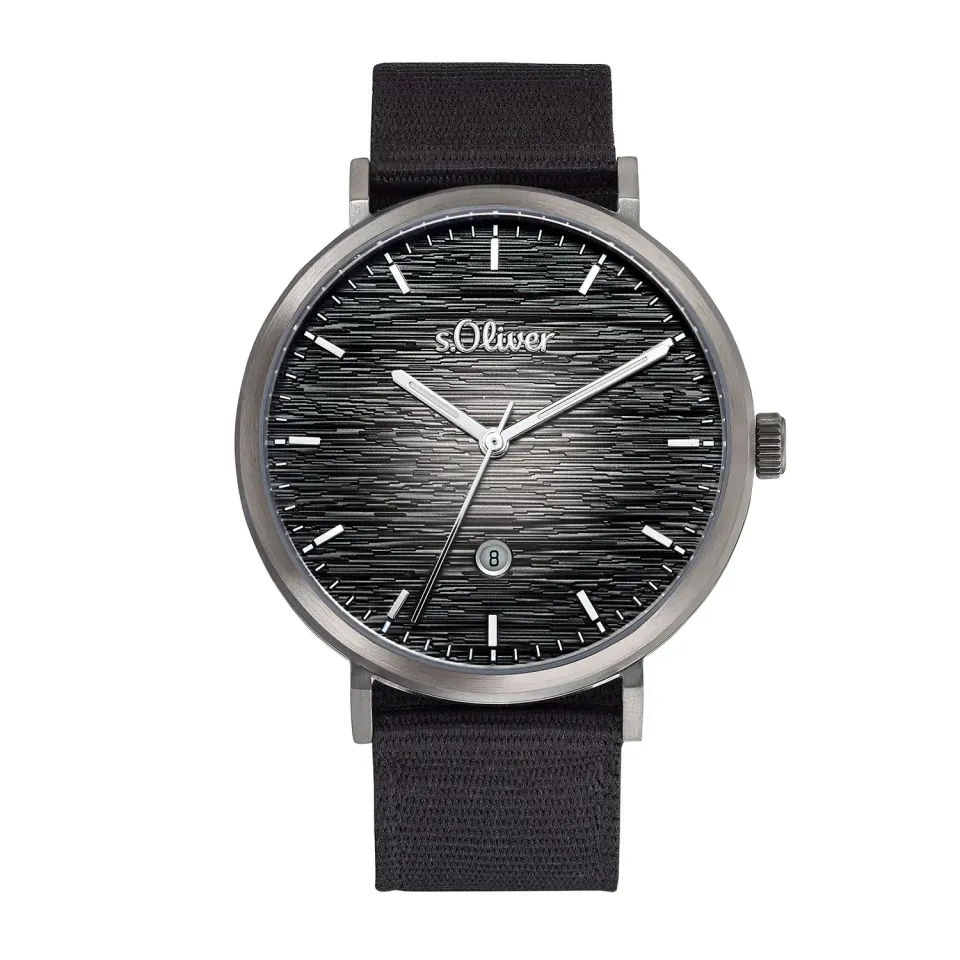 s.Oliver montre homme cuir gris quartz