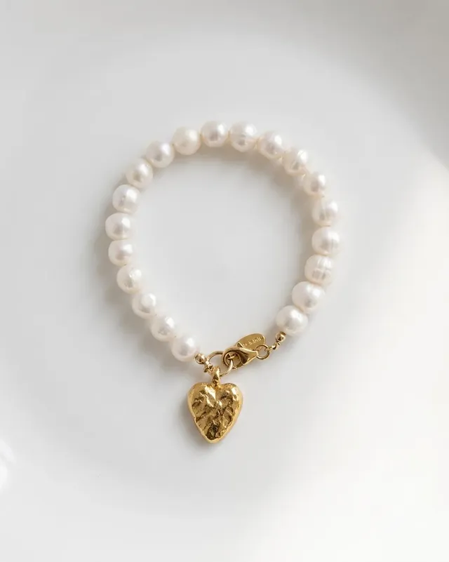 Elise Tsikis Cernassa bracelet perles coeur 18 cm