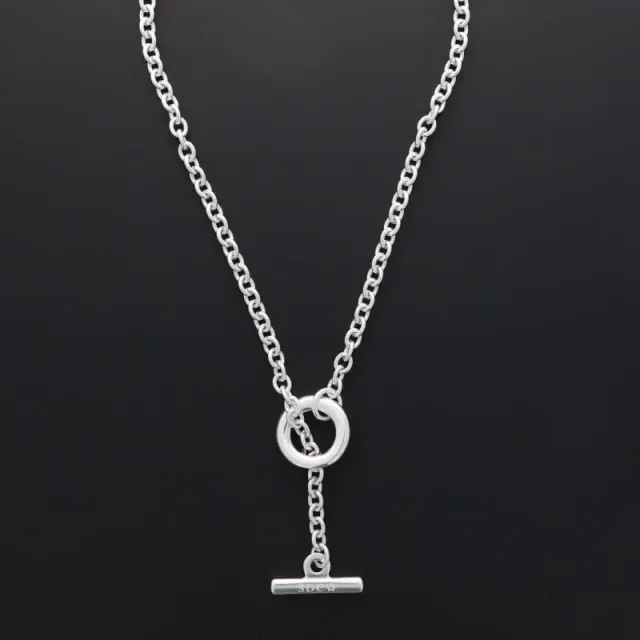 Secret de Cuir N°78 collier coulissant barre argent