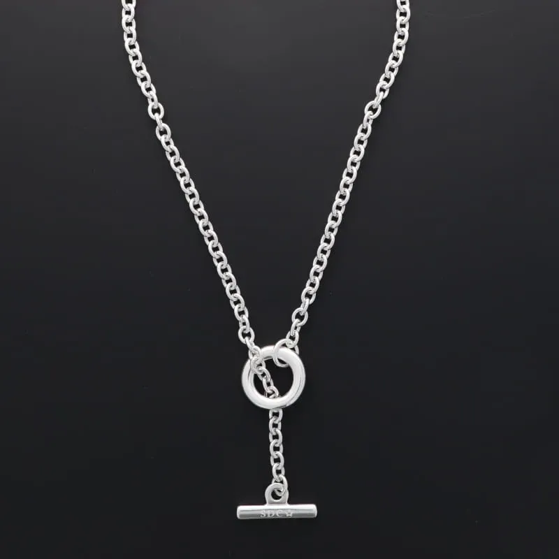 Secret de Cuir N°78 collier coulissant barre argent
