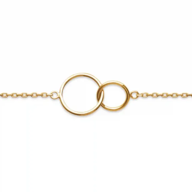 Oriana France Bracelet 2 Cercles Entrelacés Plaqué Or