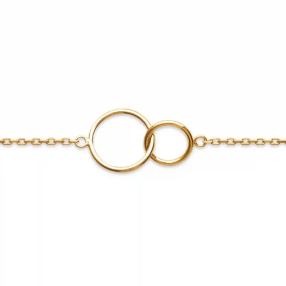 Oriana France Bracelet 2 Cercles Entrelacés Plaqué Or