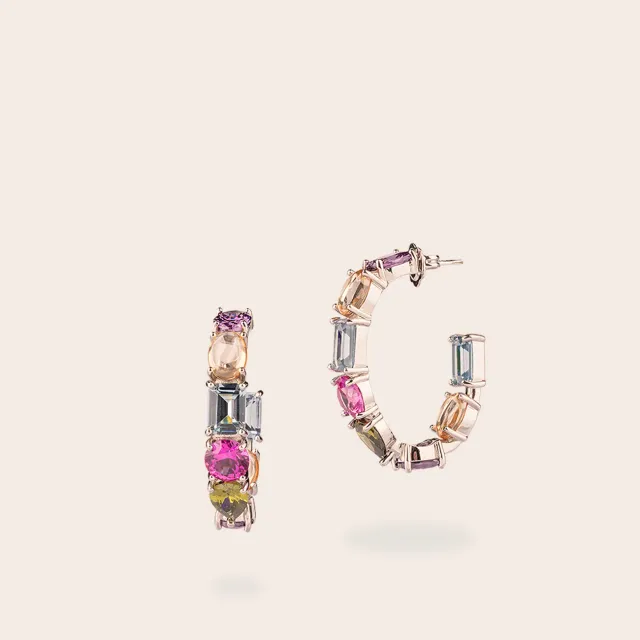 ULTIMA EDIZIONE Ovale multicolor boucles d'oreilles