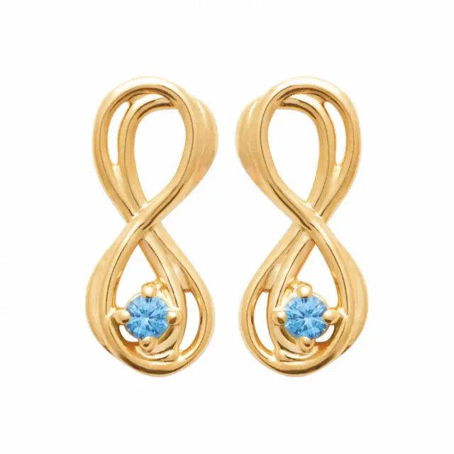 Oriana France clous oreilles infini turquoise plaqué or
