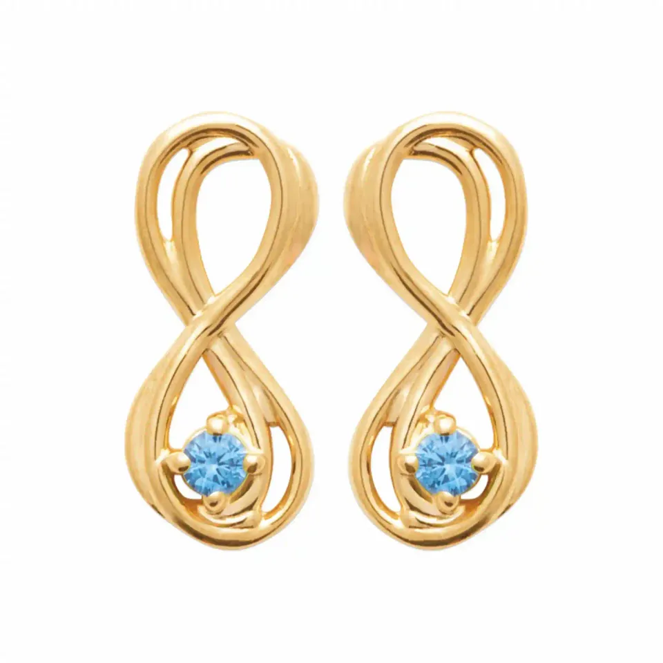 Oriana France clous oreilles infini turquoise plaqué or