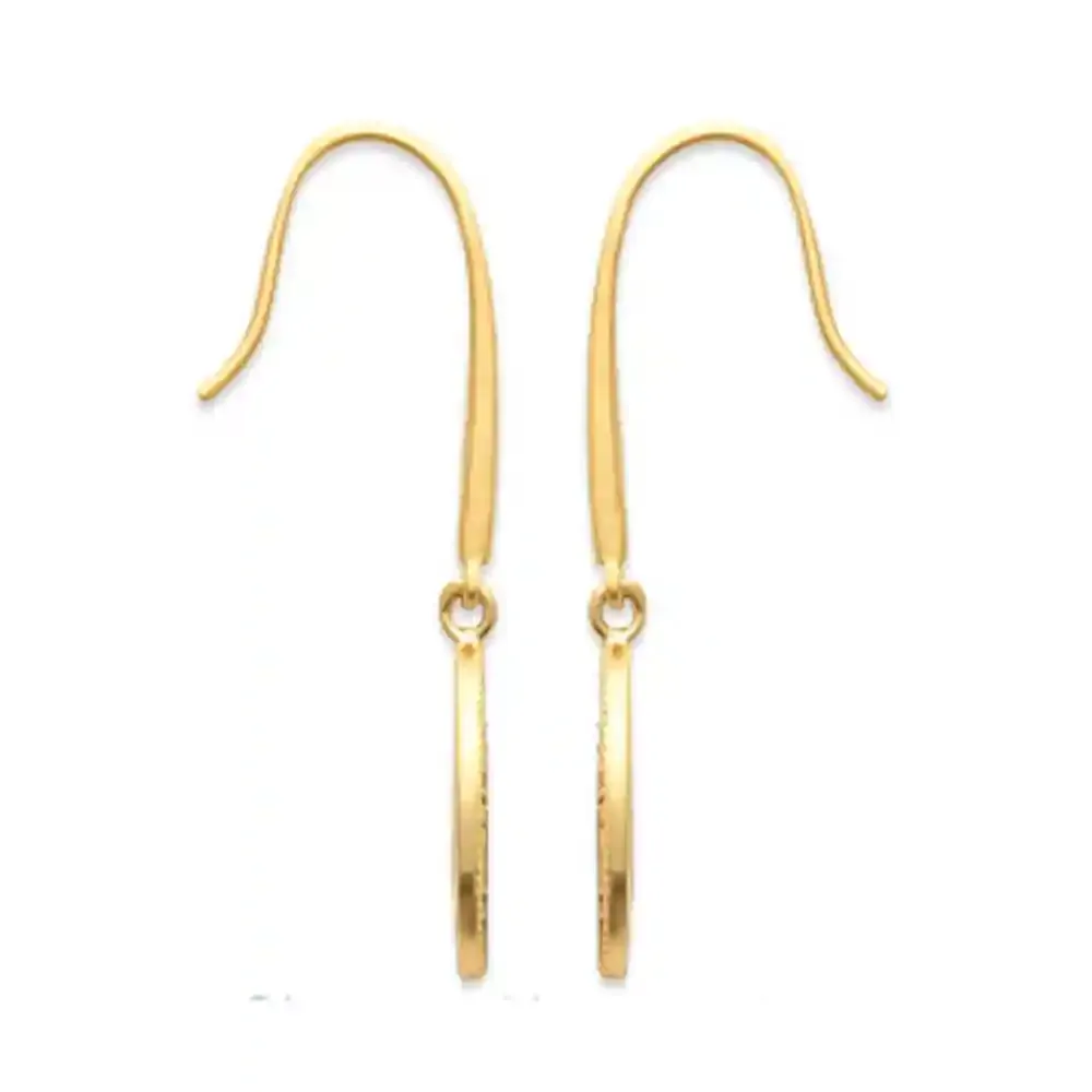 Oriana France Croix Noire boucles pendantes plaqué or