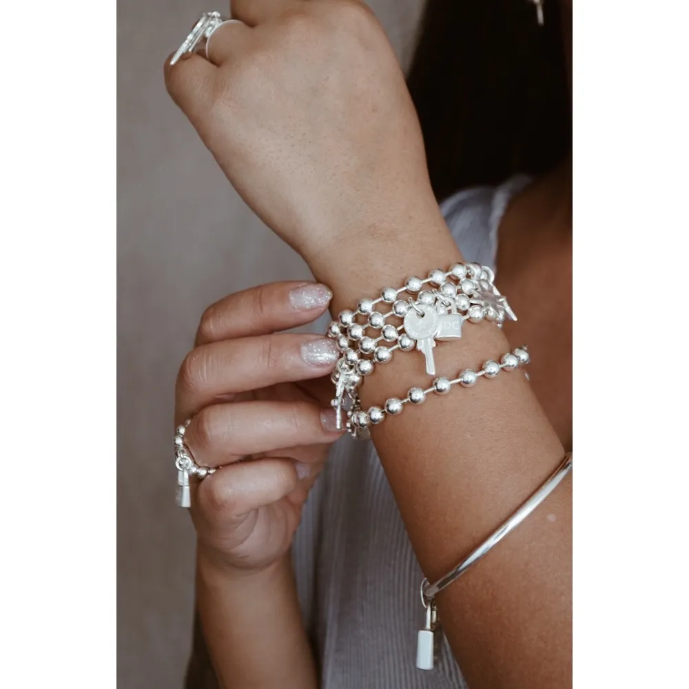 Secret de Cuir N°1032 sautoir perles 3 en 1 plaqué argent