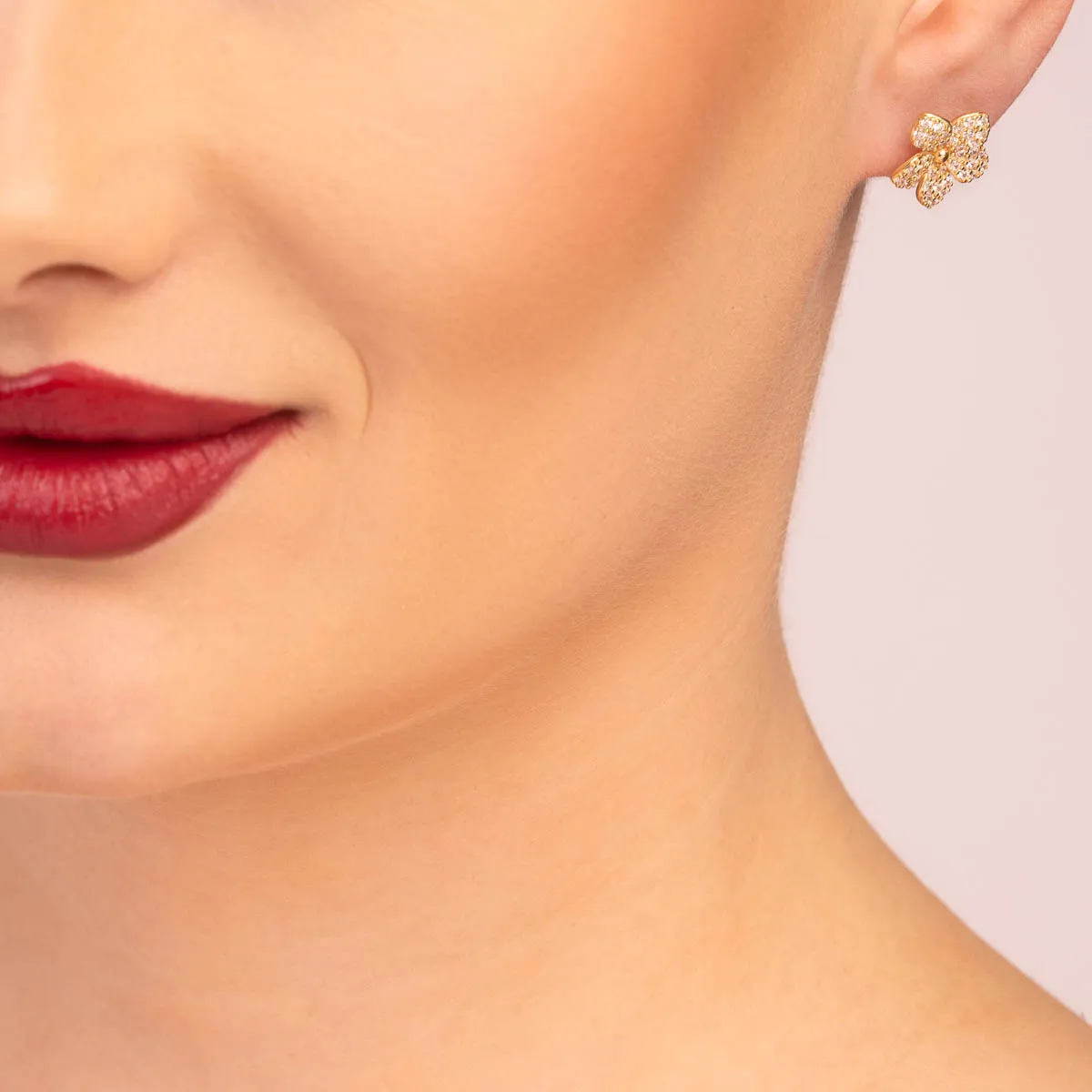 Ultima Edizione Fiore Midi boucles doreilles zircons blancs