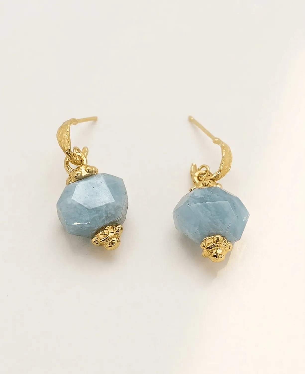 Elise Tsikis Dallas boucles pierre aigue-marine 2,8 cm