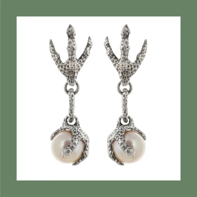 Lorella Tamberi Canal Artemis Double Talon boucles perle argent