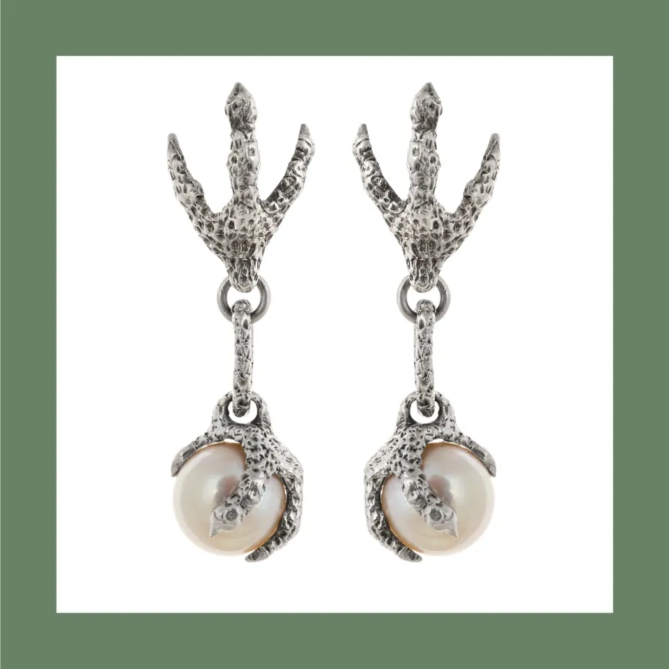 Lorella Tamberi Canal Artemis Double Talon boucles perle argent