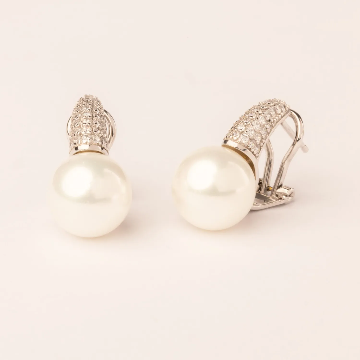 ULTIMA EDIZIONE gambo zirconi perle 14 mm boucles d'oreilles