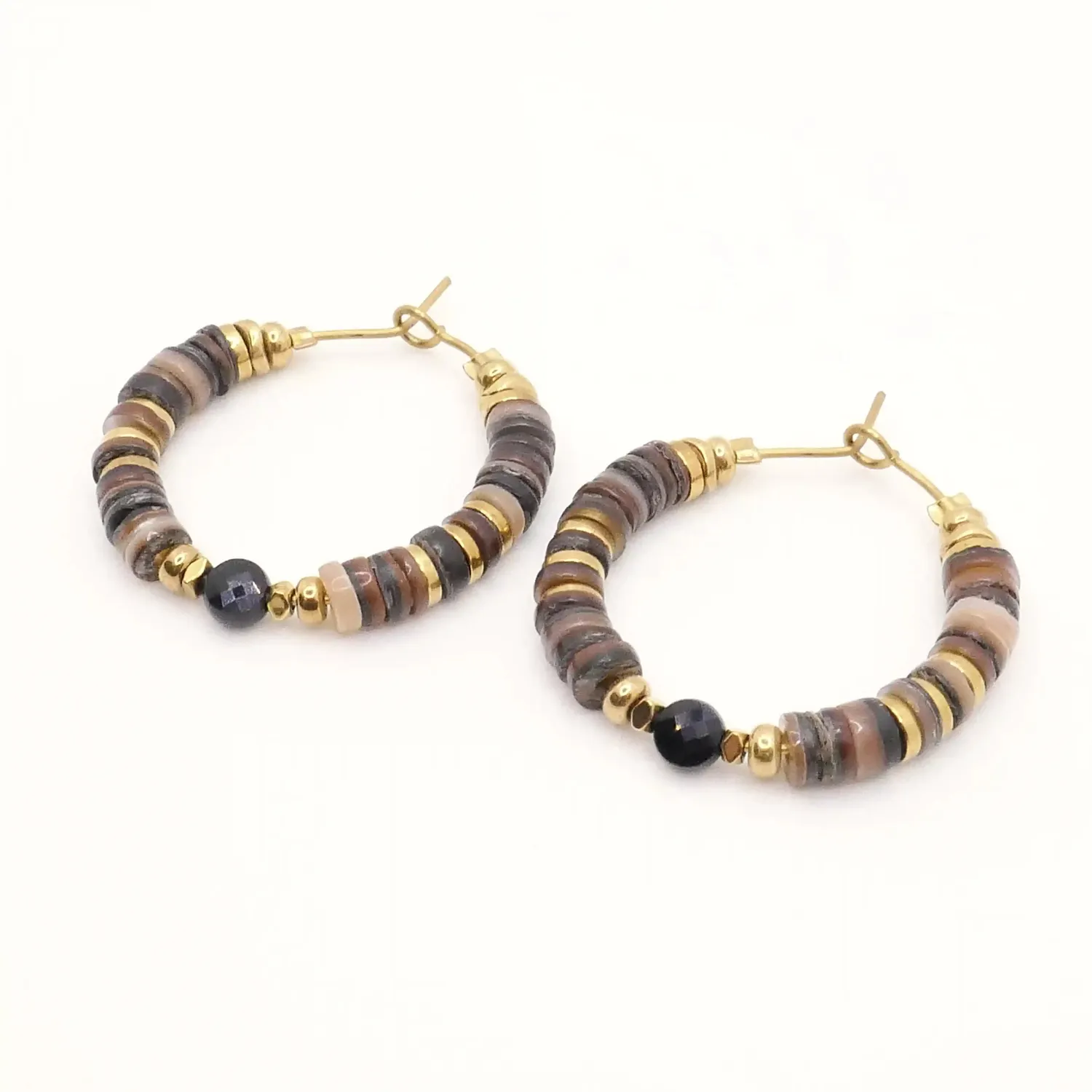 Cloralys Céleste boucles créoles 2,5 cm marron doré