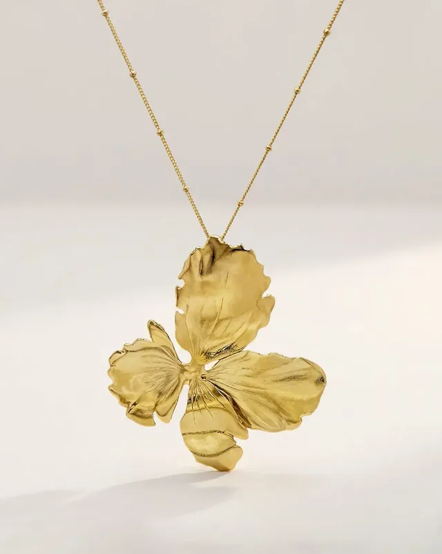 Elise Tsikis Phos collier sautoir fleur 80 cm