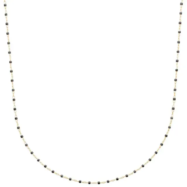 Oriana France collier perles miyuki noires plaqué or