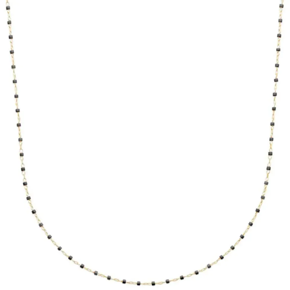 Oriana France collier perles miyuki noires plaqué or