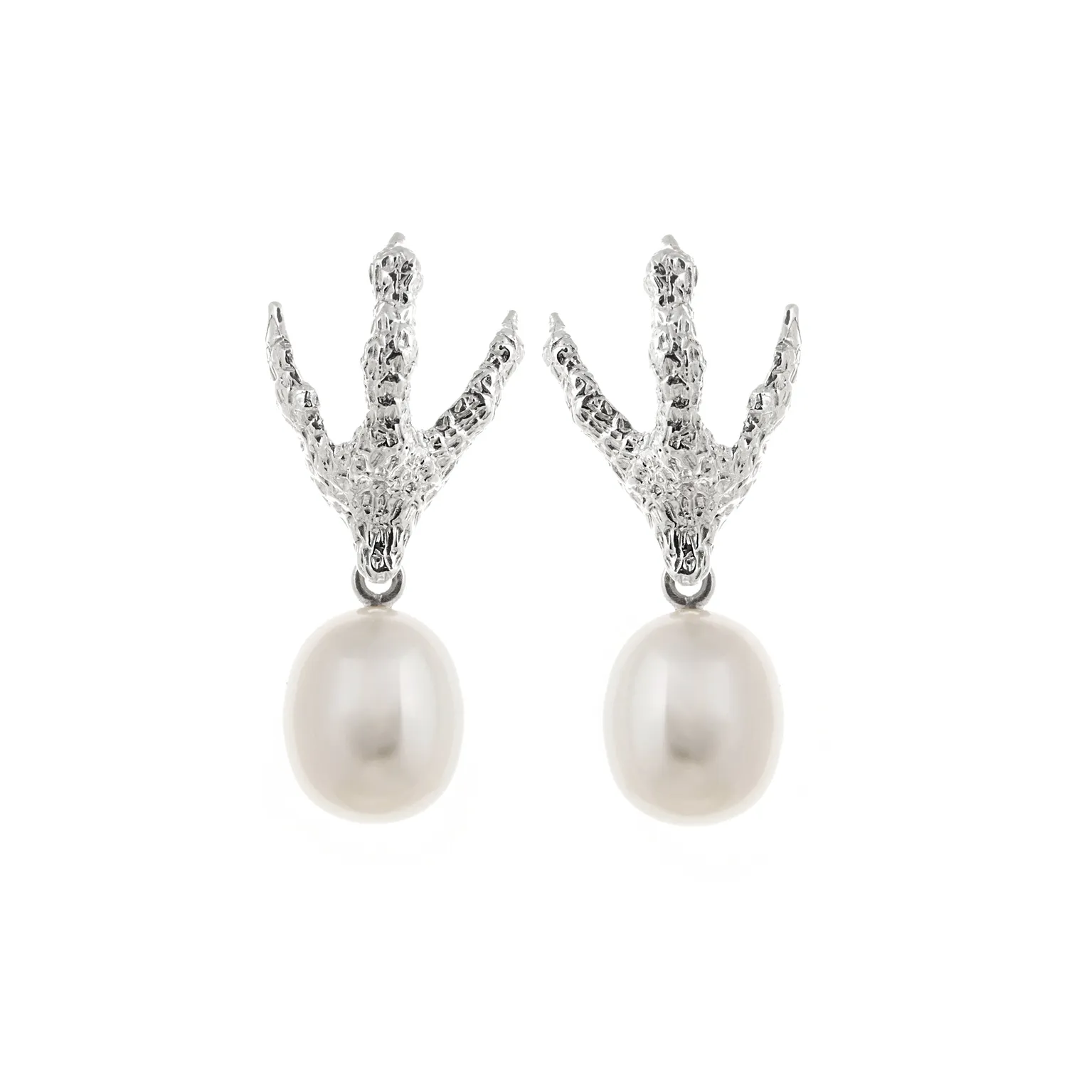 Lorella Tamberi Canal Artemis Talon boucles d’oreilles perle argenté