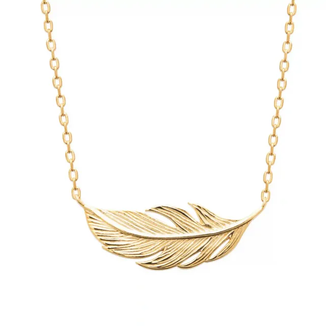 Oriana France collier plume plaqué or hypoallergénique