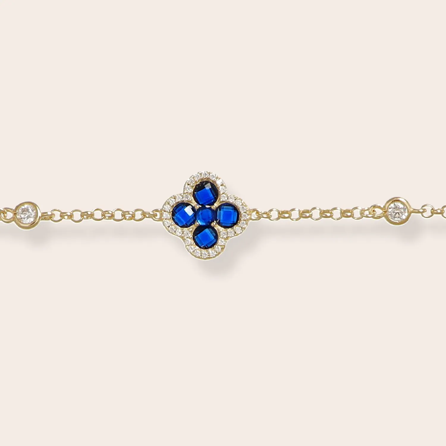 ULTIMA EDIZIONE fleur zircons colorés bracelet doré