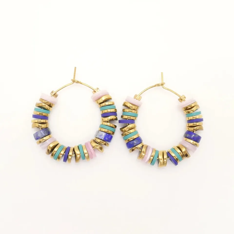 Cloralys Dakota bleues boucles d’oreilles créoles 25 mm lapis