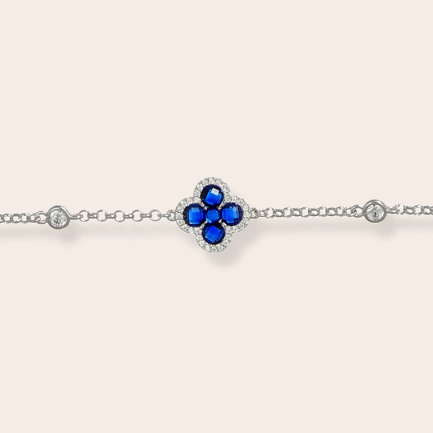 ULTIMA EDIZIONE fleur zircons colorés bracelet doré
