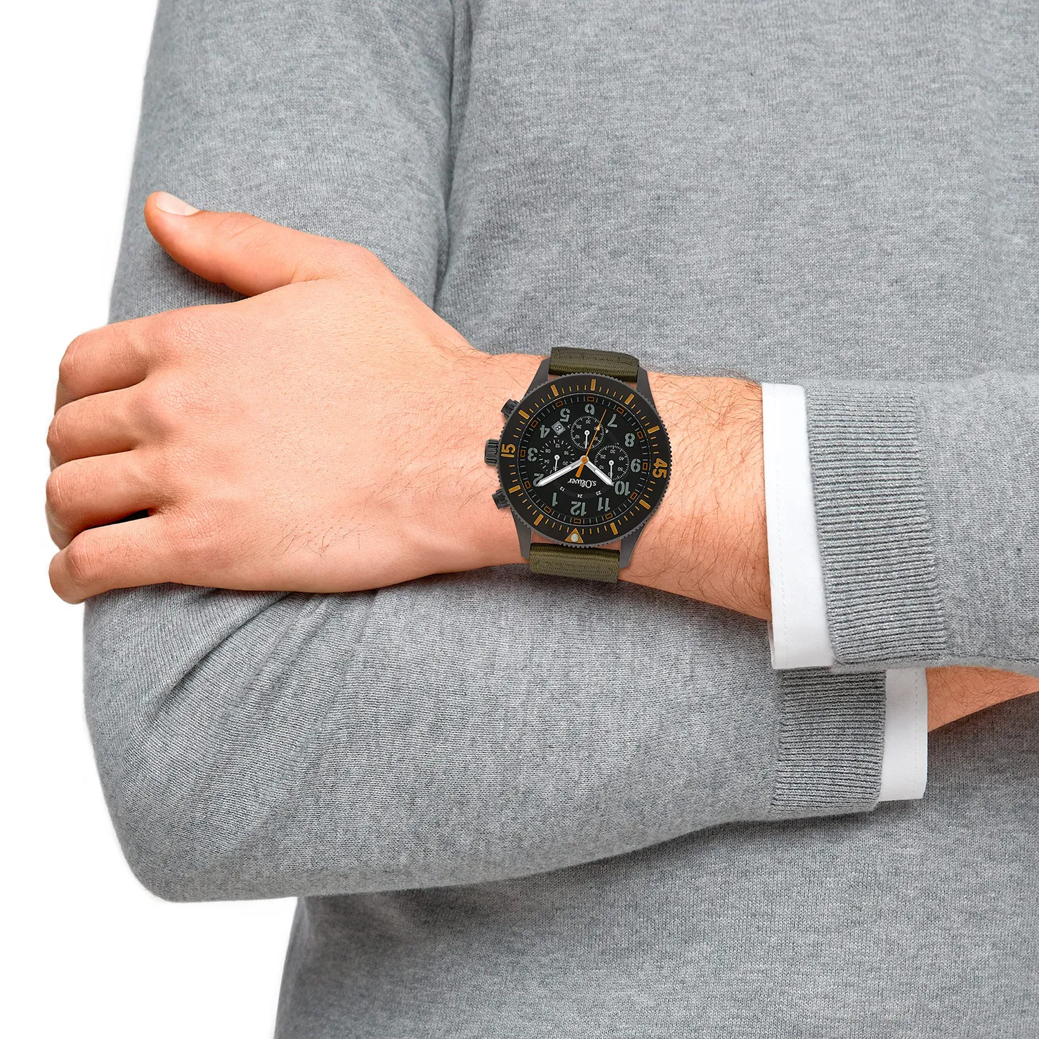 s.Oliver montre homme chronographe noir IP 5 bar