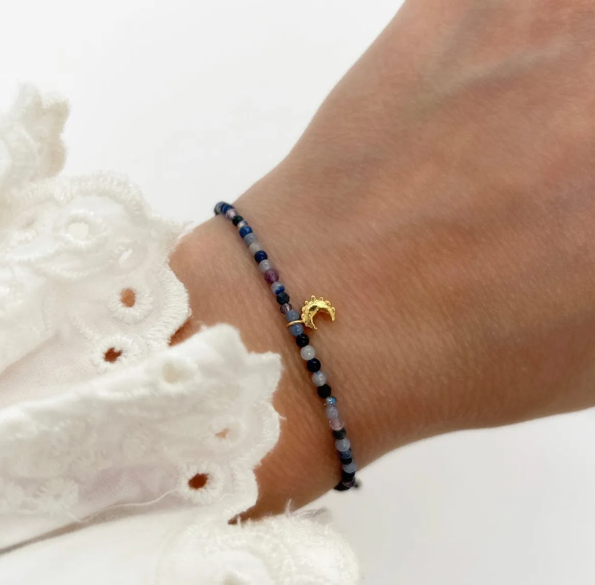 Elise Tsikis Salomé bracelet lune bleu femme