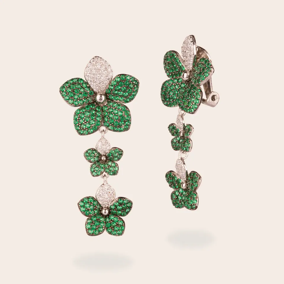 Ultima Edizione 3 Fiori boucles pavé fleuri