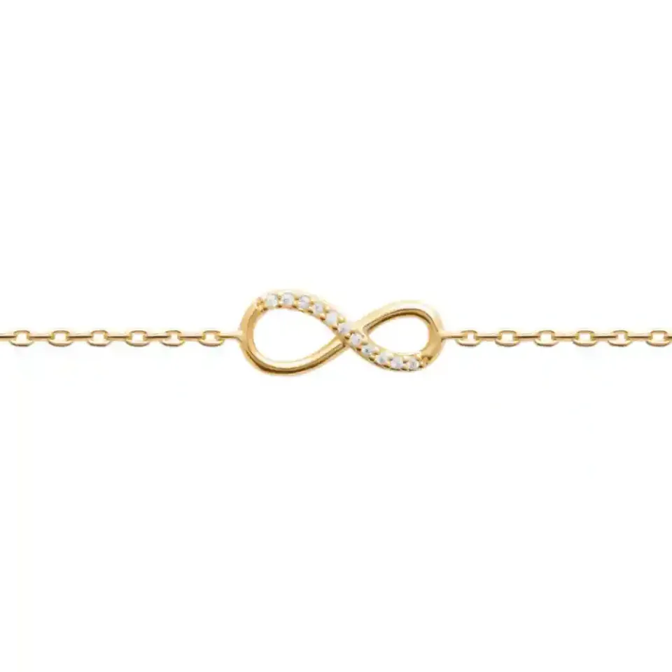 Oriana France infini bracelet plaqué or motif symbole