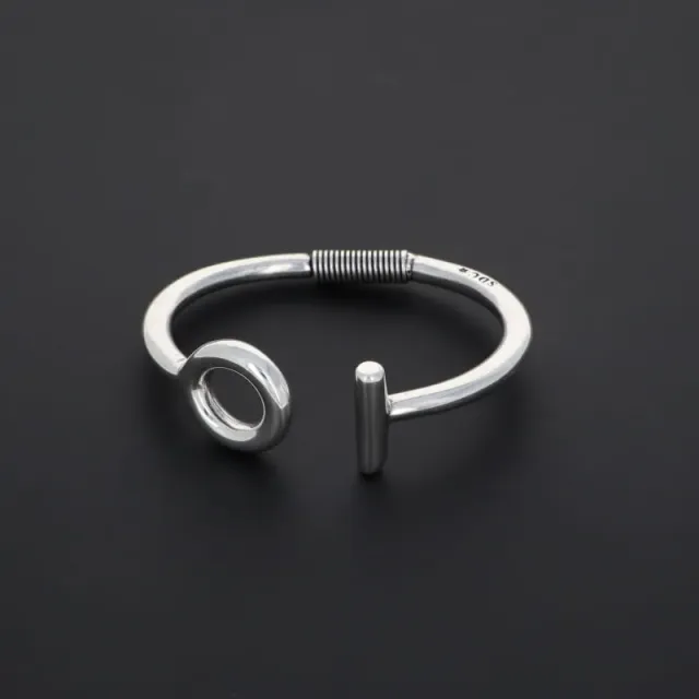 Secret de Cuir N°1011 bracelet articulé barre argenté