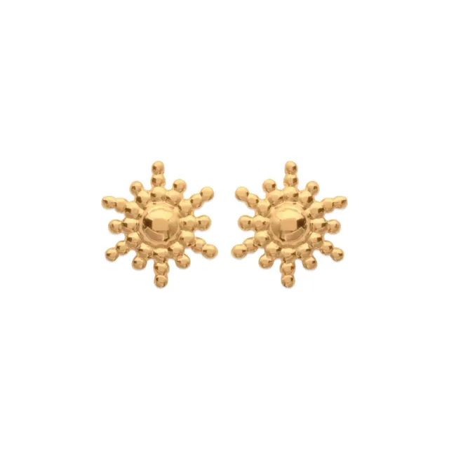 Oriana France puces soleil rayons boucles d’oreilles doré