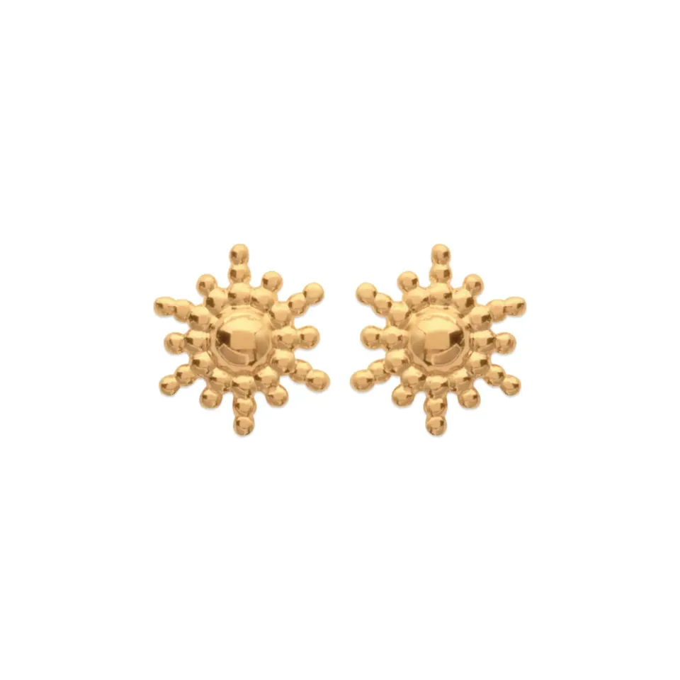 Oriana France puces soleil rayons boucles d’oreilles doré