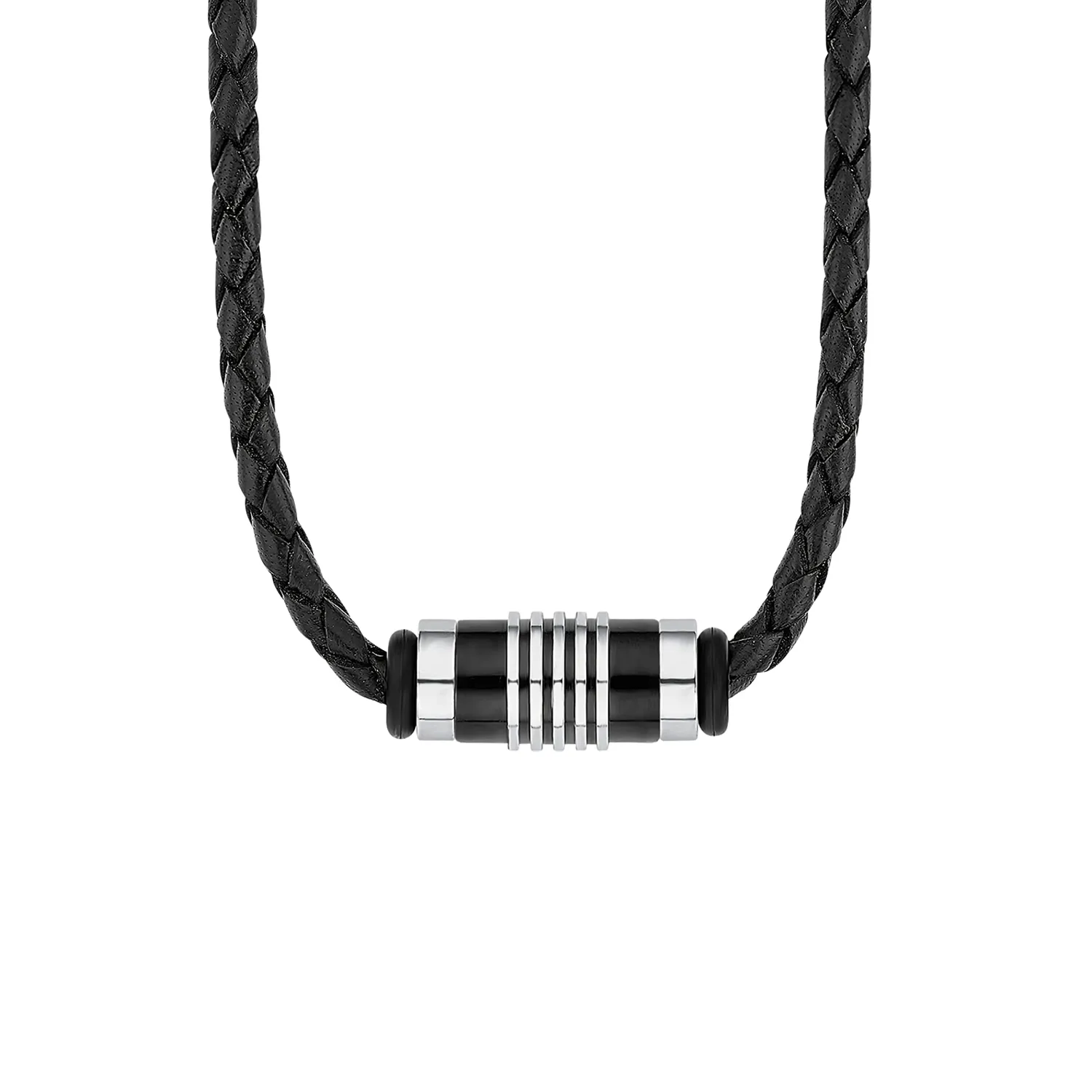 s.Oliver Collier homme cuir acier gris noir