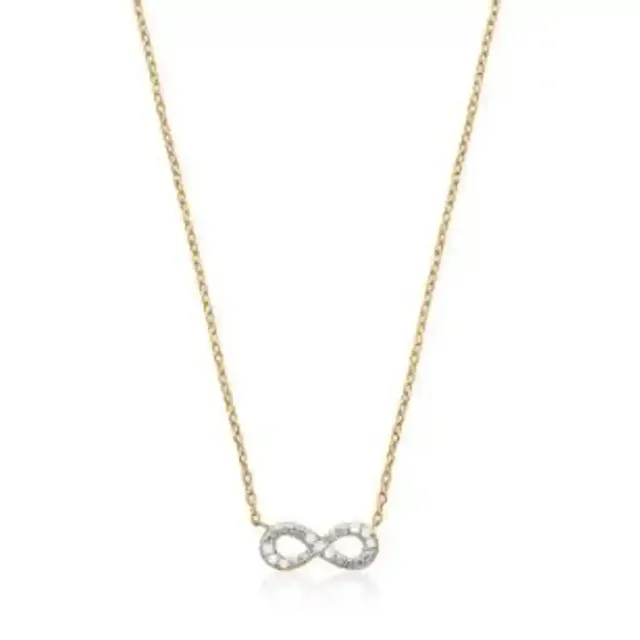Oriana France collier infini plaqué or pierres brillantes