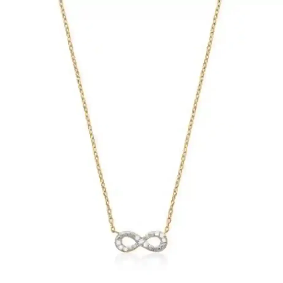 Oriana France collier infini plaqué or pierres brillantes