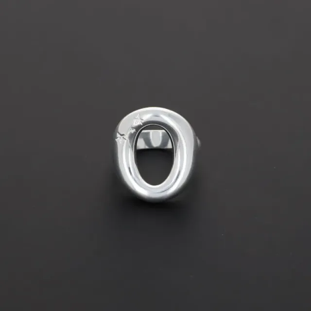 Secret de Cuir N°1500 ovale étoiles bague argentée