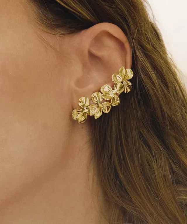 Elise Tsikis Fara earcuff fleurs doré