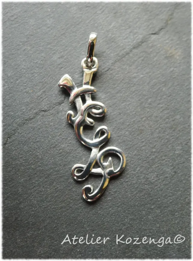 L'Atelier Kozenga Initiales pendentif argent 950 sans soudure
