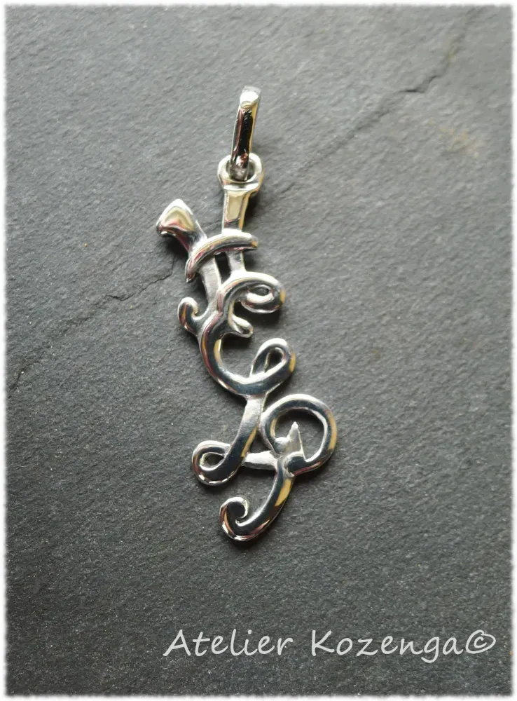 L'Atelier Kozenga Initiales pendentif argent 950 sans soudure