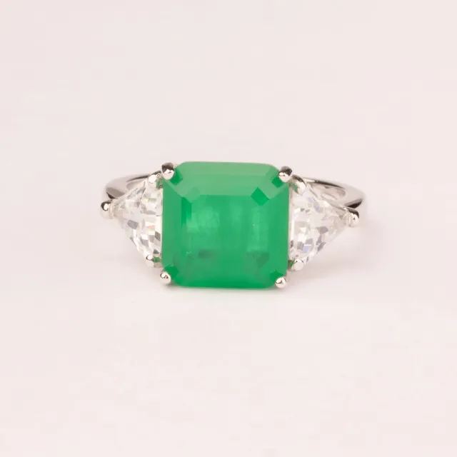 Ultima Edizione Carré bague zircone 10x10 triangles couleur