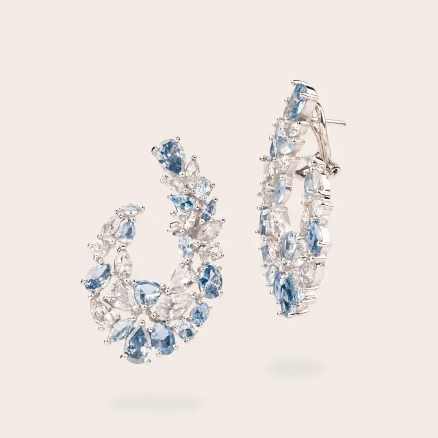 Ultima Edizione ovale aigue-marine boucles pendantes