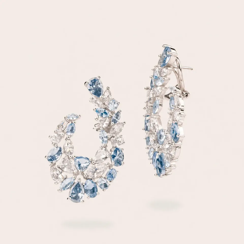 Ultima Edizione ovale aigue-marine boucles pendantes