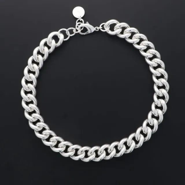 Secret de Cuir N°1564 collier gourmette ronde ras de cou