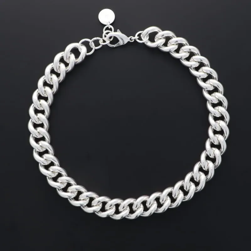 Secret de Cuir N°1564 collier gourmette ronde ras de cou
