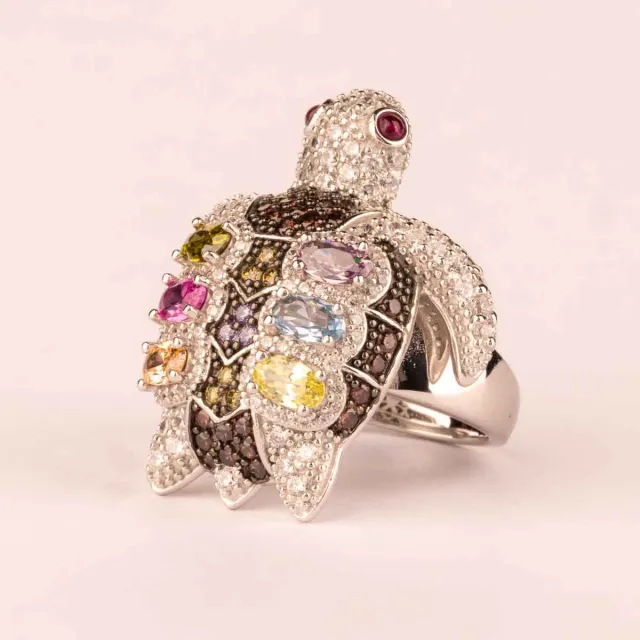 ULTIMA EDIZIONE tortue bague fantaisie dorée